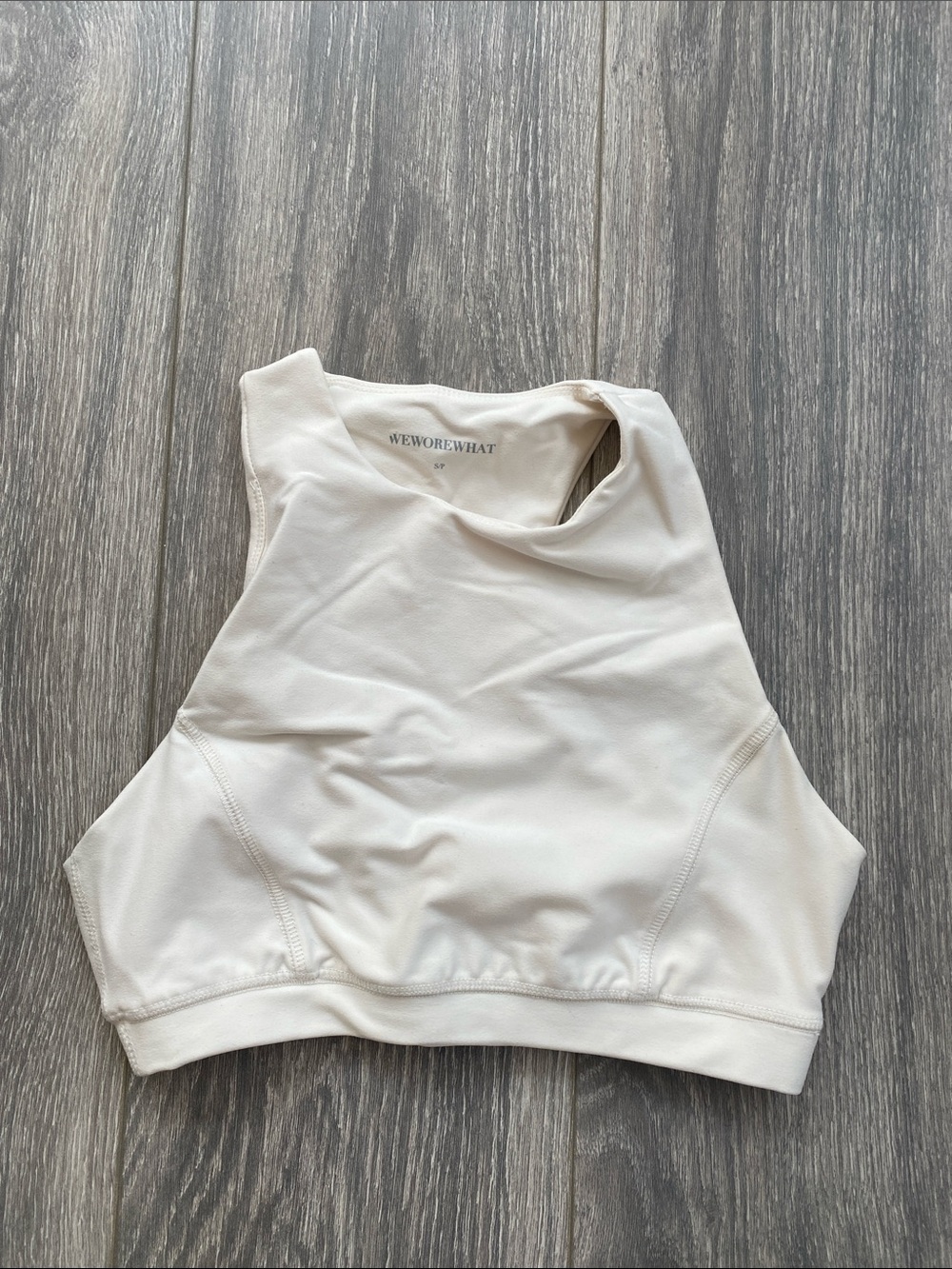 WeWoreWhat - Off-White High Neck Racerback Sports Bra - Size S